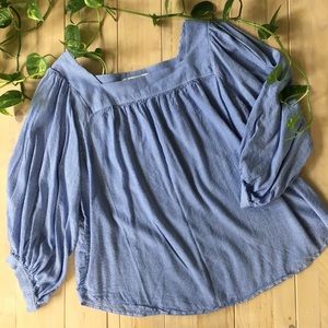 Loft boat neck striped top